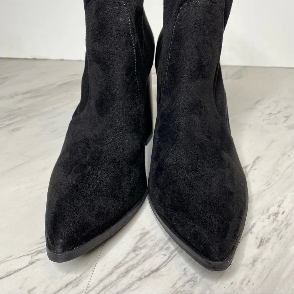Steve Madden Touchdown Black Heeled Bootie 9.5